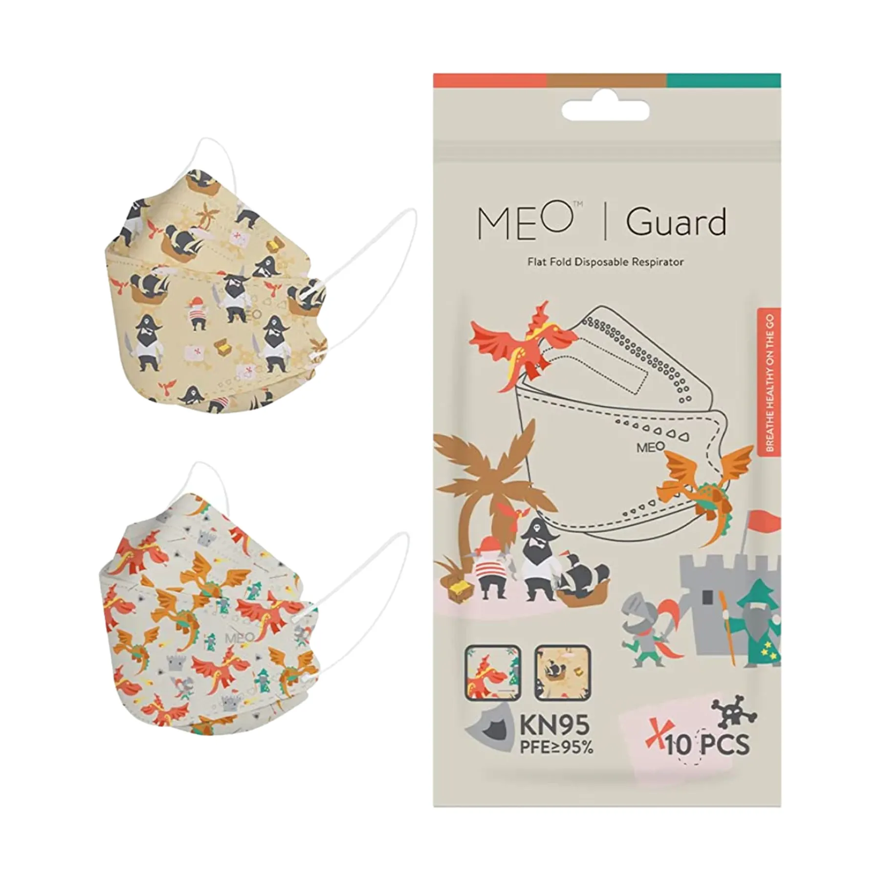 Meo Guard Kids Flat-fold Disposable Respirator (10pcs/pack)