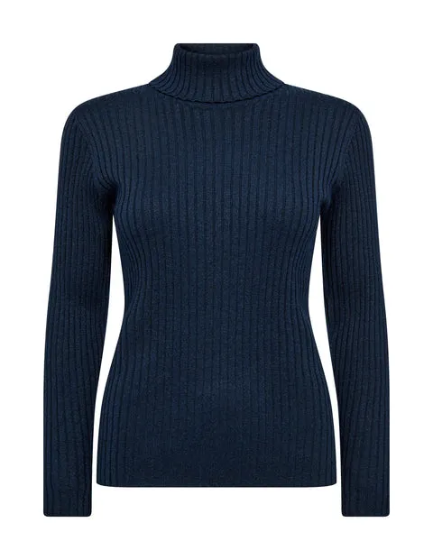 MMRelena Rib Rollneck Pageant Blue