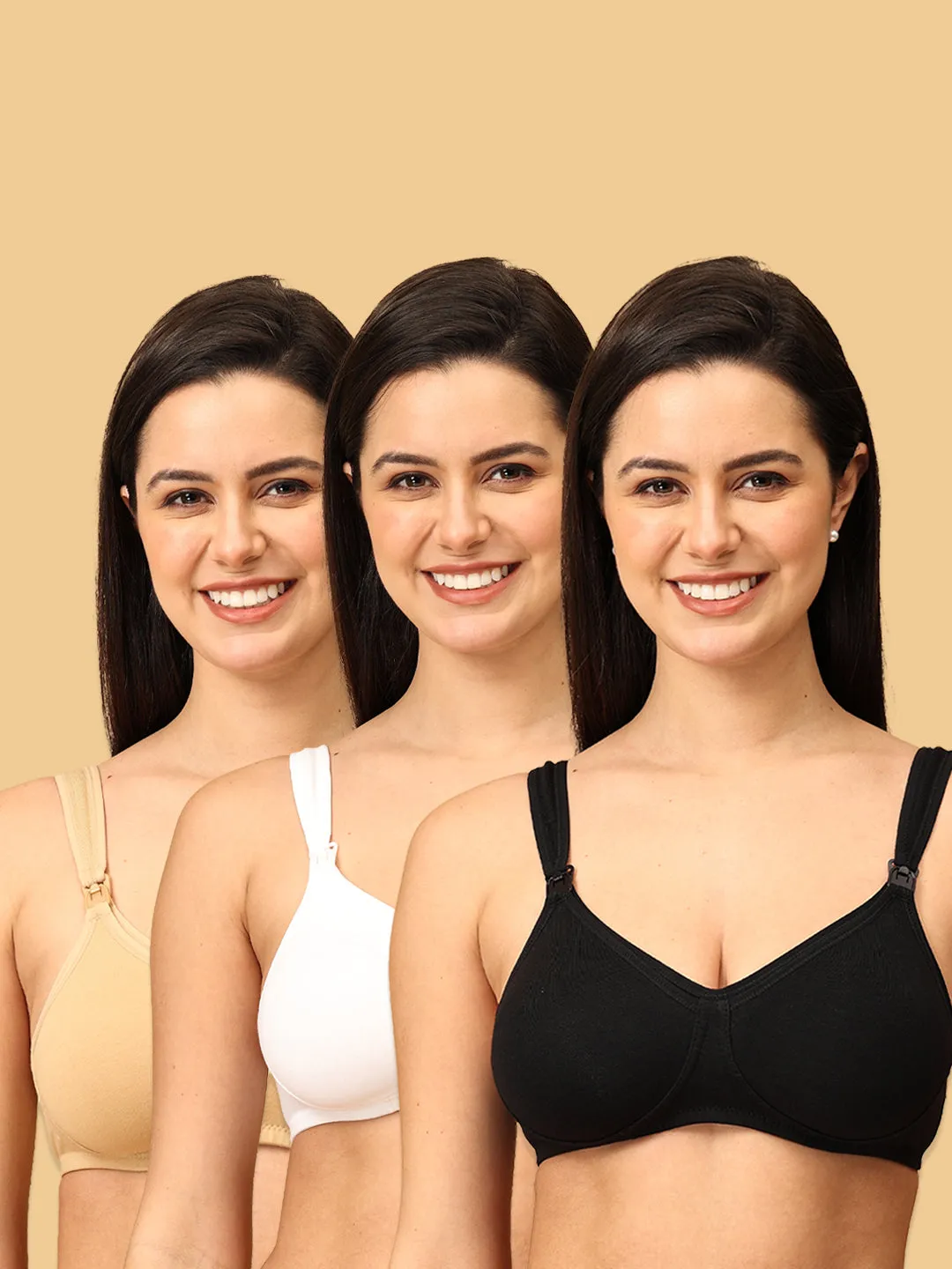 Nursing & Feeding Non-Padded Bra Combo of 3