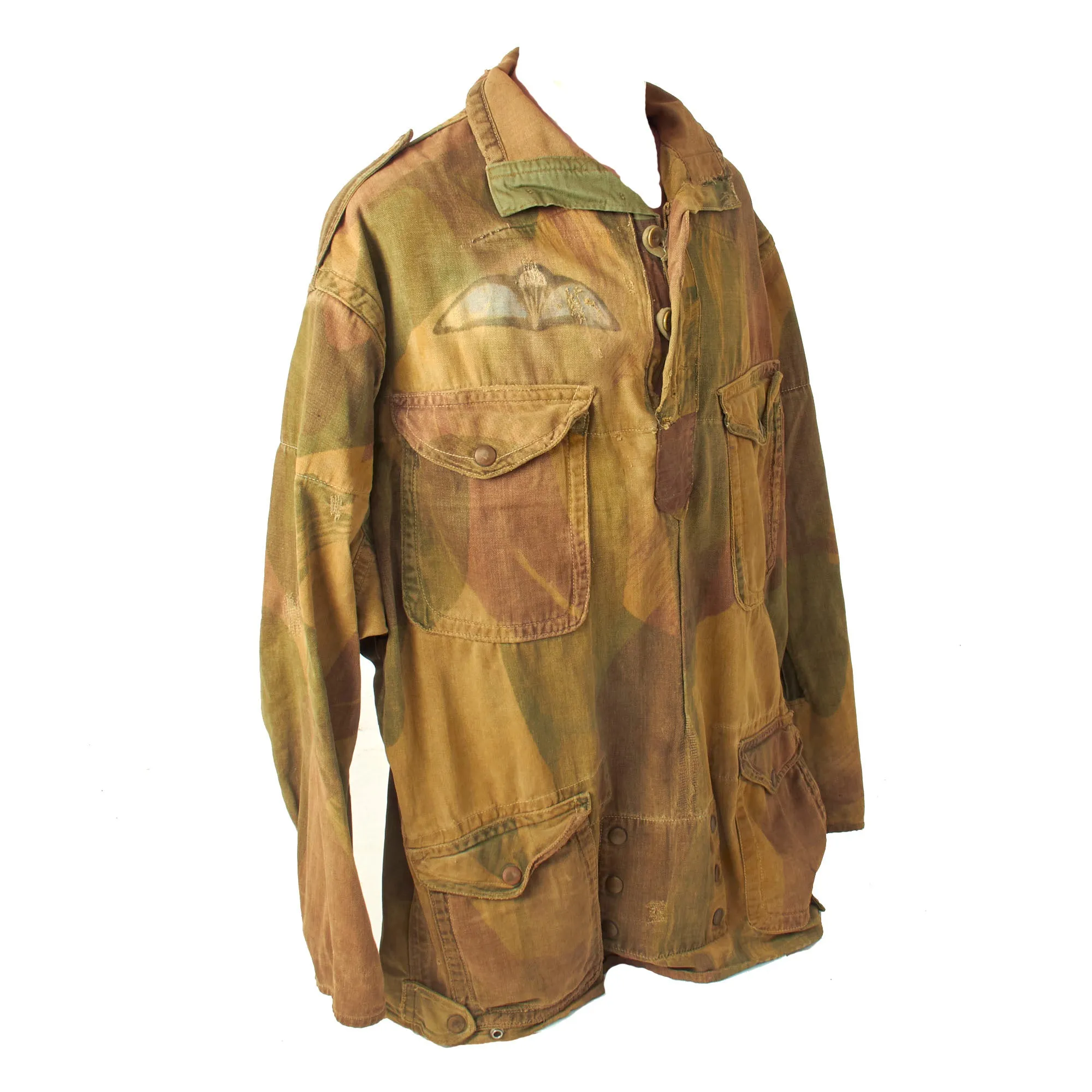 Original British WWII Parachute Regiment 1st Pattern Denison Smock with Handpainted British Jump Wings- Dated 1944
