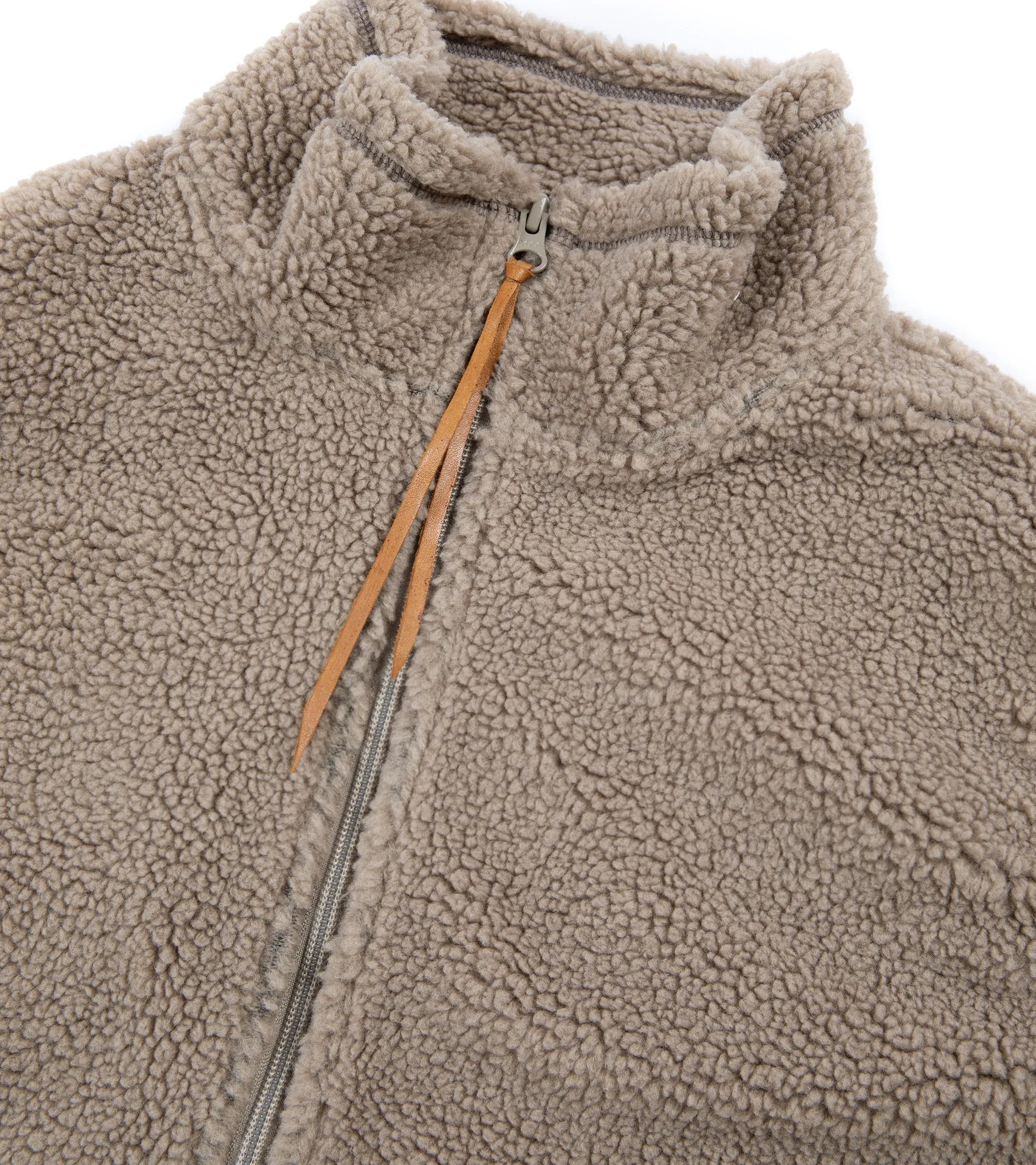 OrSlow Boa Fleece Vest: Greige