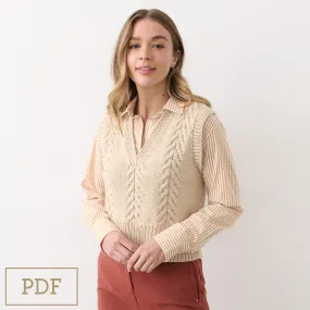 PDF PATTERN : Cleckheaton Midlands 12ply Drover Cable Vest