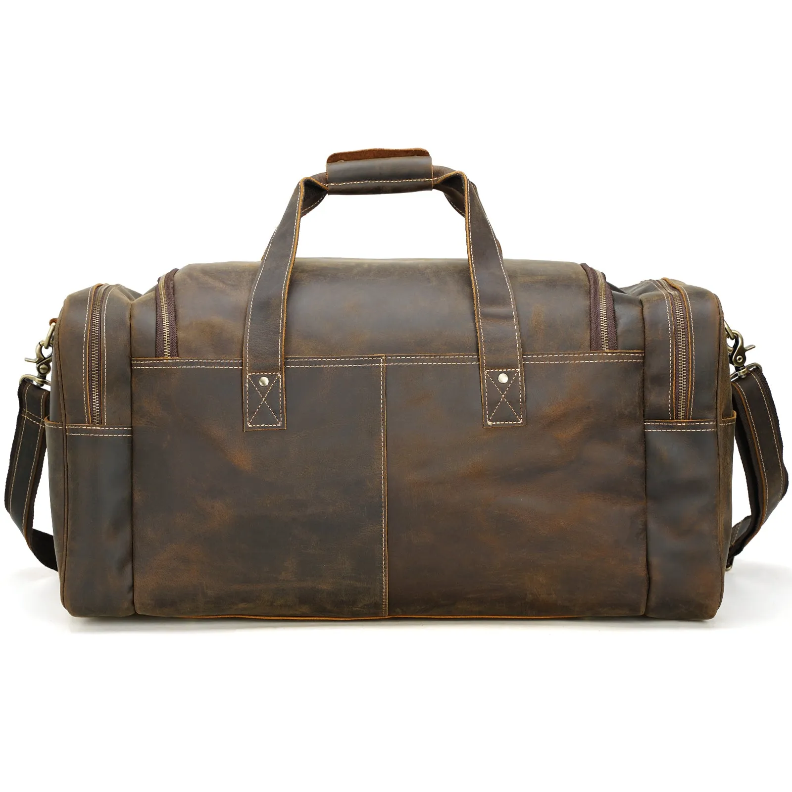 Polare 24 Inch Leather Duffel Bag for Men Full Grain Leather Travel Overnight Gym Sports Weekender Bag Large