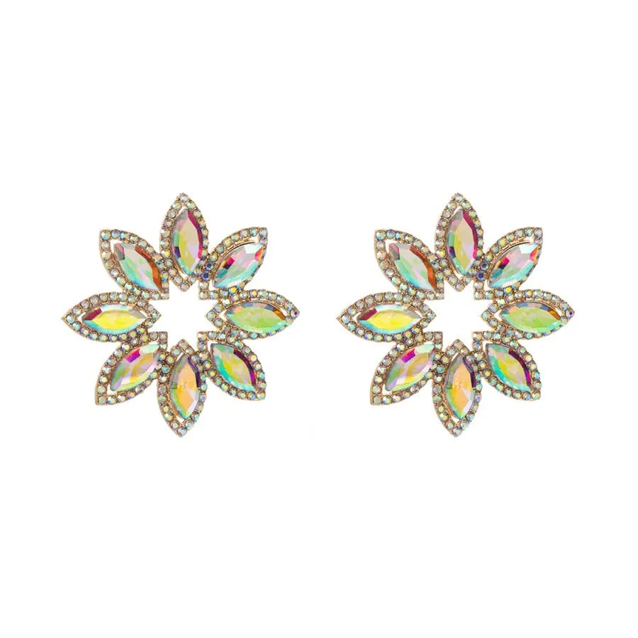 Pre Order:  High-End Diamond Flower Earrings
