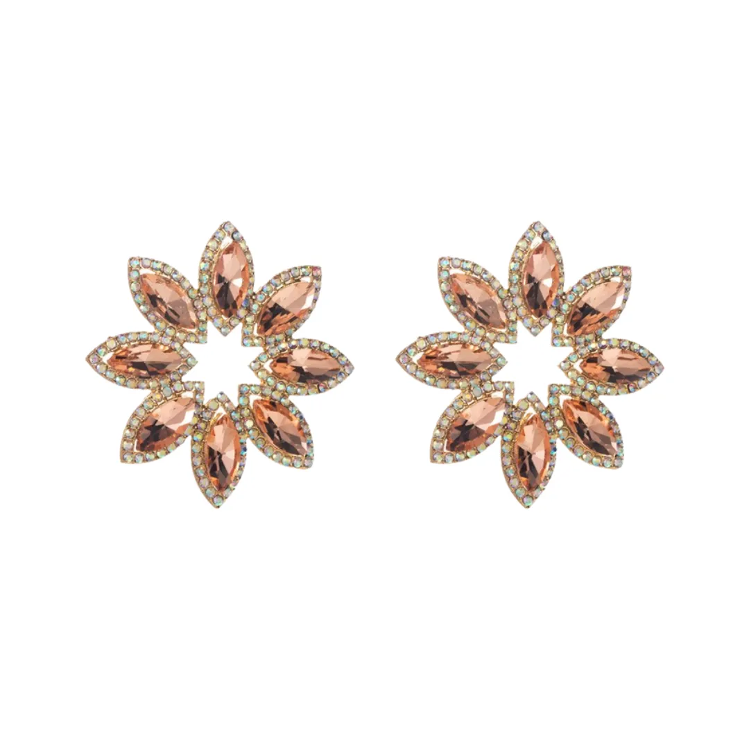 Pre Order:  High-End Diamond Flower Earrings