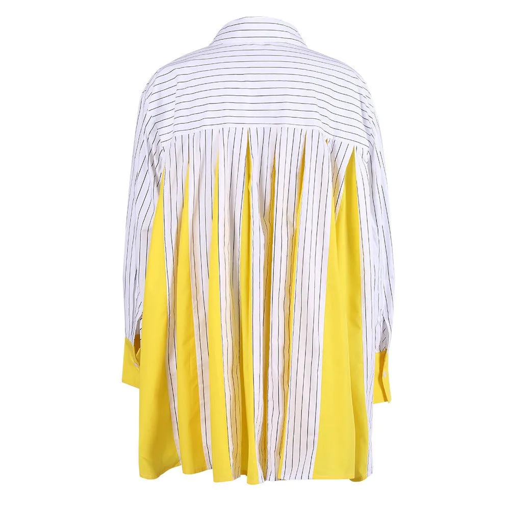 Pre Order:  High-End Stripe Patchwork Casual Shirt
