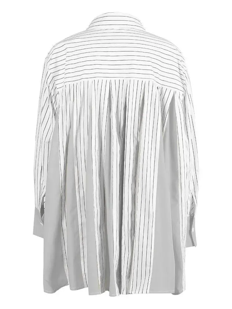 Pre Order:  High-End Stripe Patchwork Casual Shirt