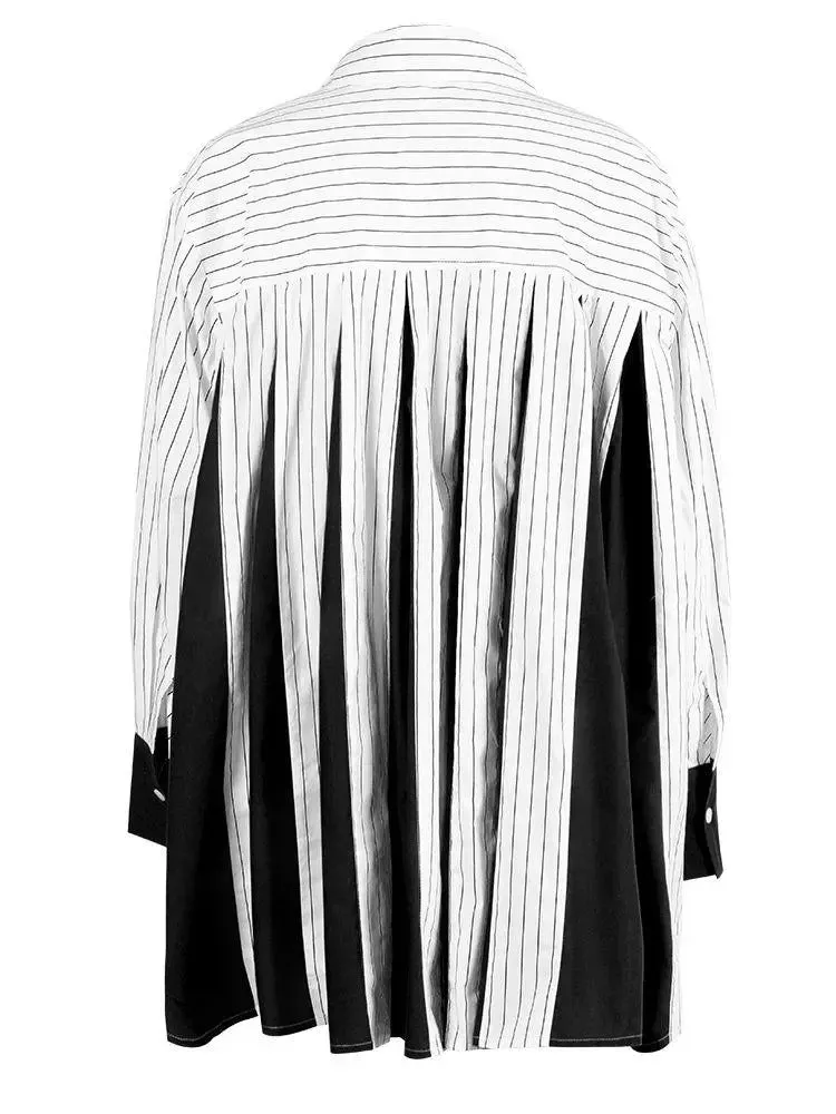 Pre Order:  High-End Stripe Patchwork Casual Shirt