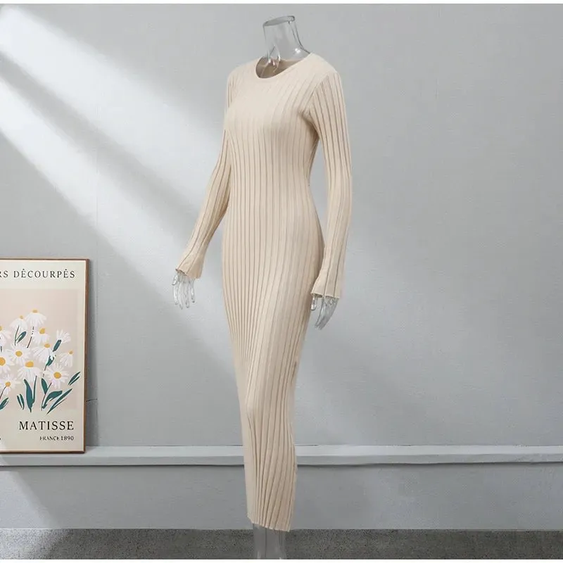 Pre Order:  Pleated Knit Maxi Dress