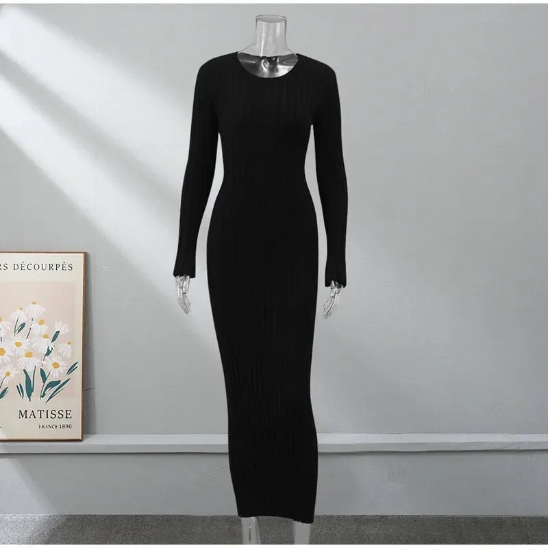 Pre Order:  Pleated Knit Maxi Dress