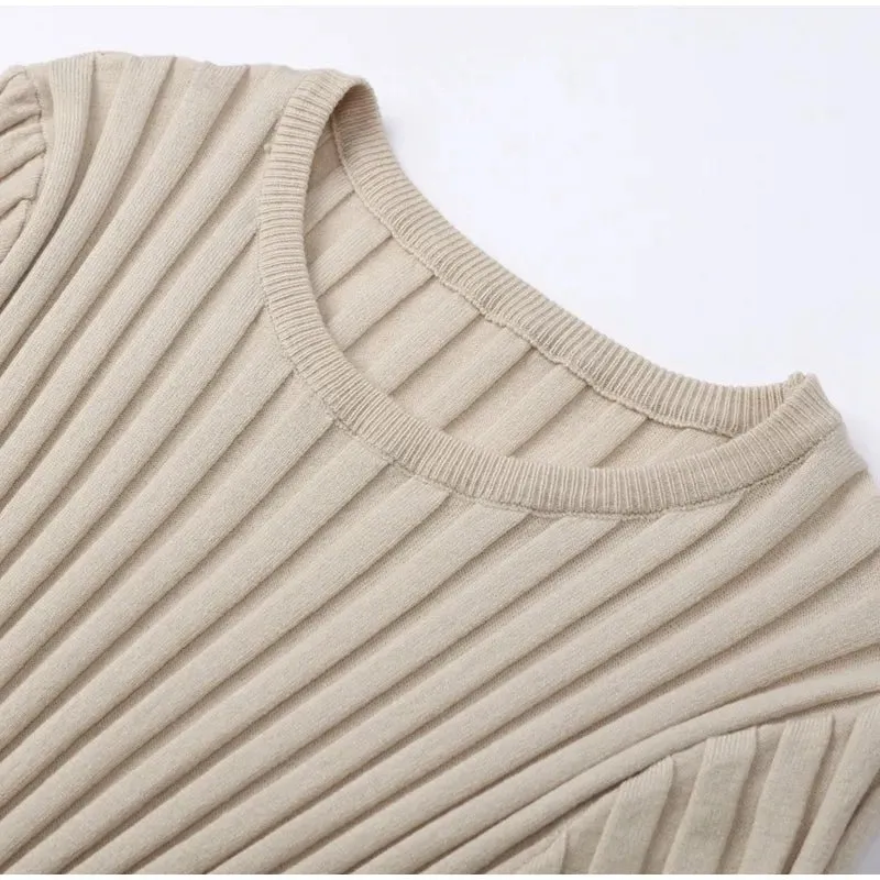 Pre Order:  Pleated Knit Maxi Dress