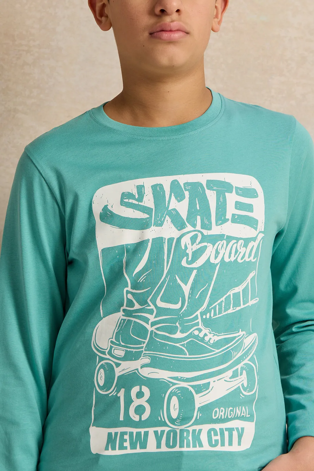 Senior Boys Blue Skate Board T-Shirt