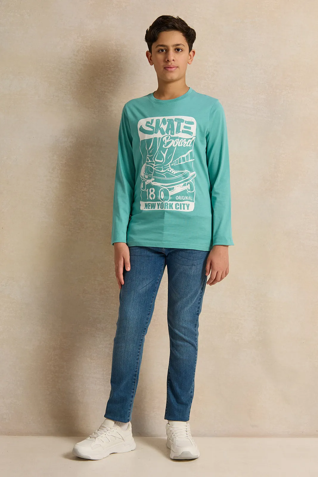 Senior Boys Blue Skate Board T-Shirt