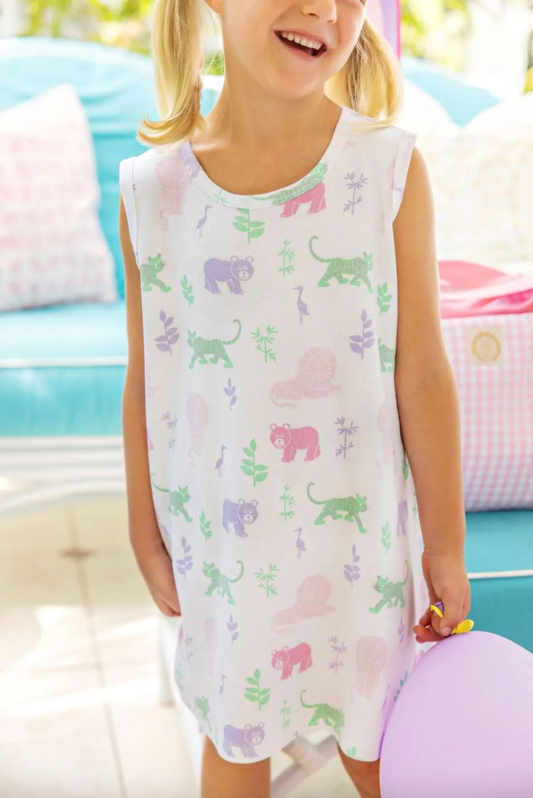 Sleeveless Polly Play Dress - Lions Tigers and Bears