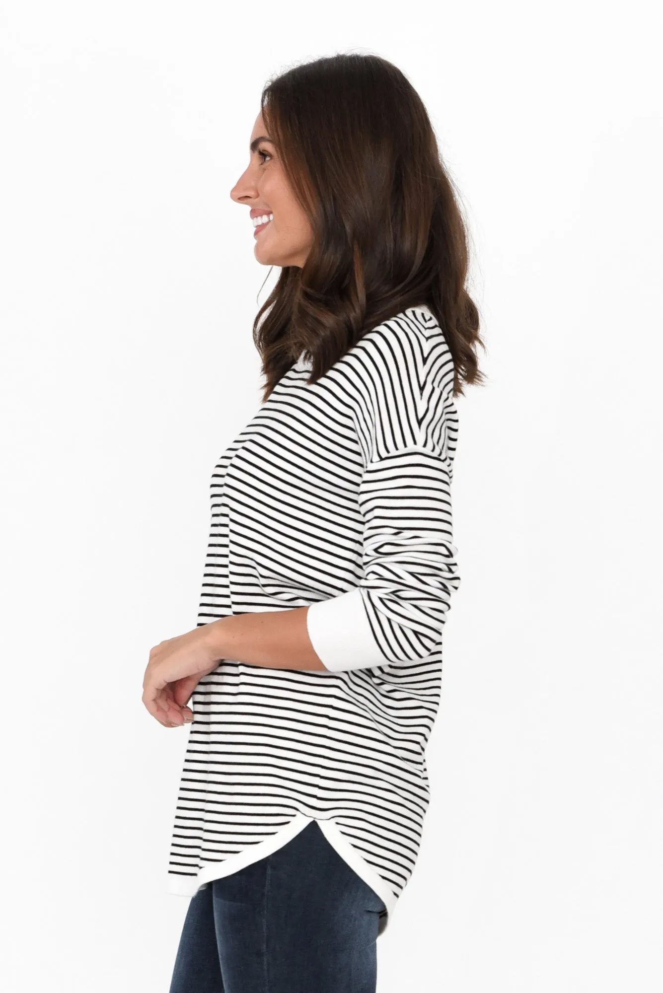 Sophie Black Stripe Knit Jumper