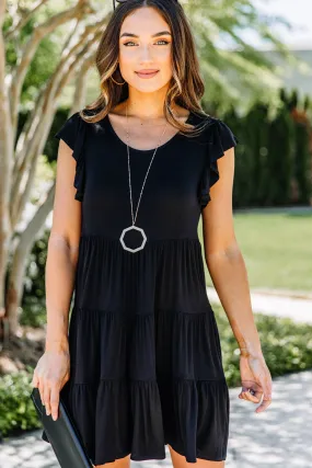 Stay With You Always Black Tiered Dress