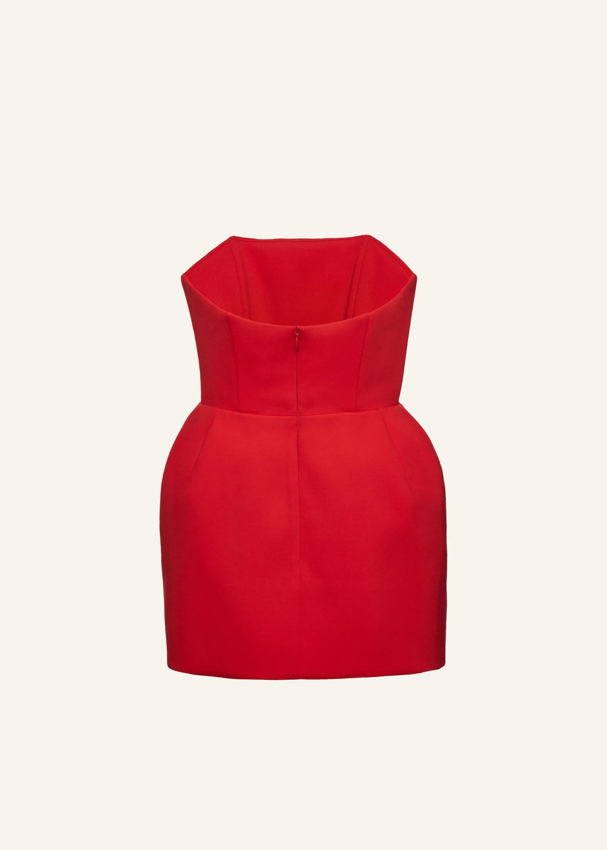 Strapless babydoll mini dress in red