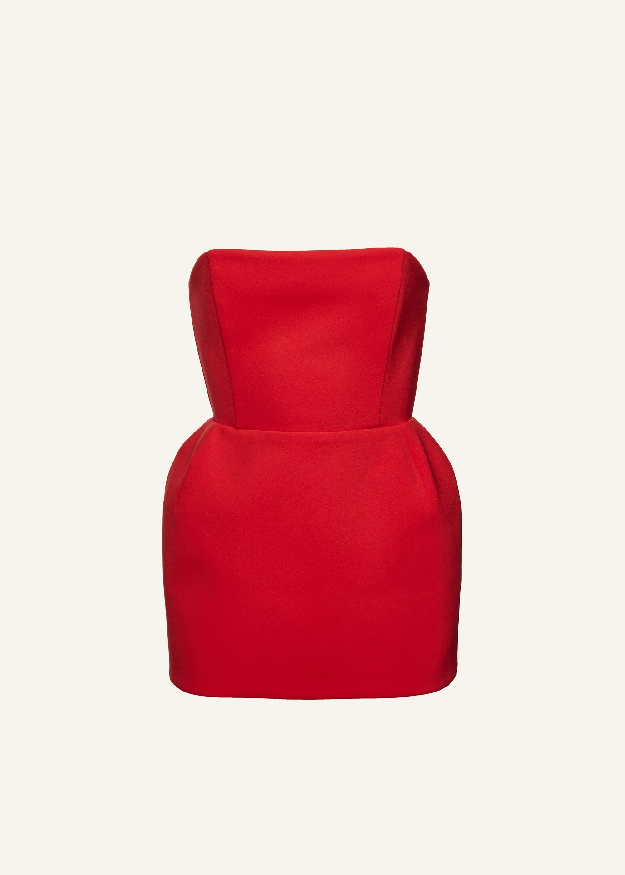 Strapless babydoll mini dress in red
