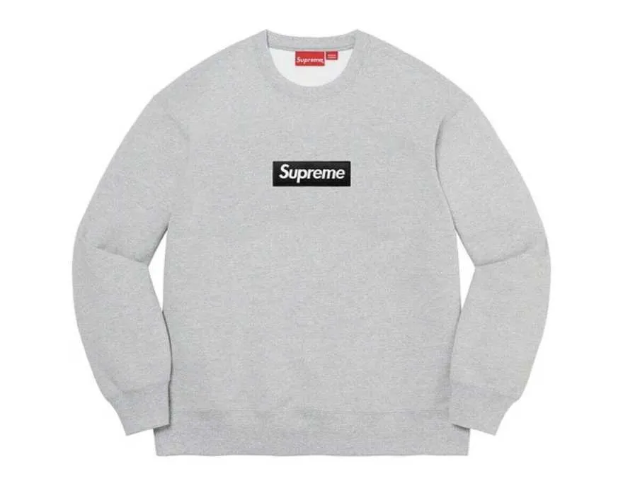 SUPREME BOX LOGO CREW NECK "GREY" FW22