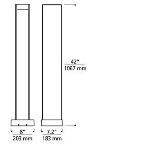 Tech Lighting 700OBSYN Syntra 42 Outdoor Bollard