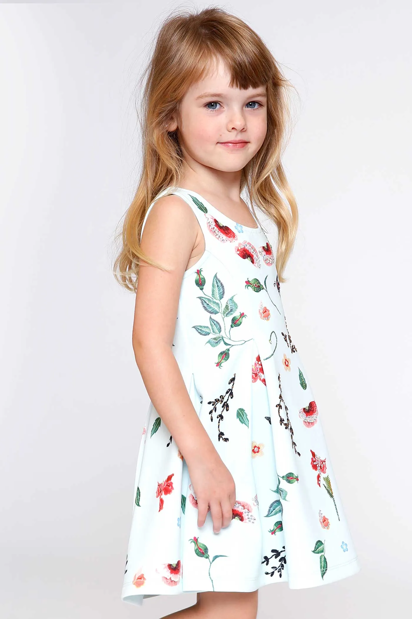 Toddler Girls Sleeveless Floral Print Skater Dress