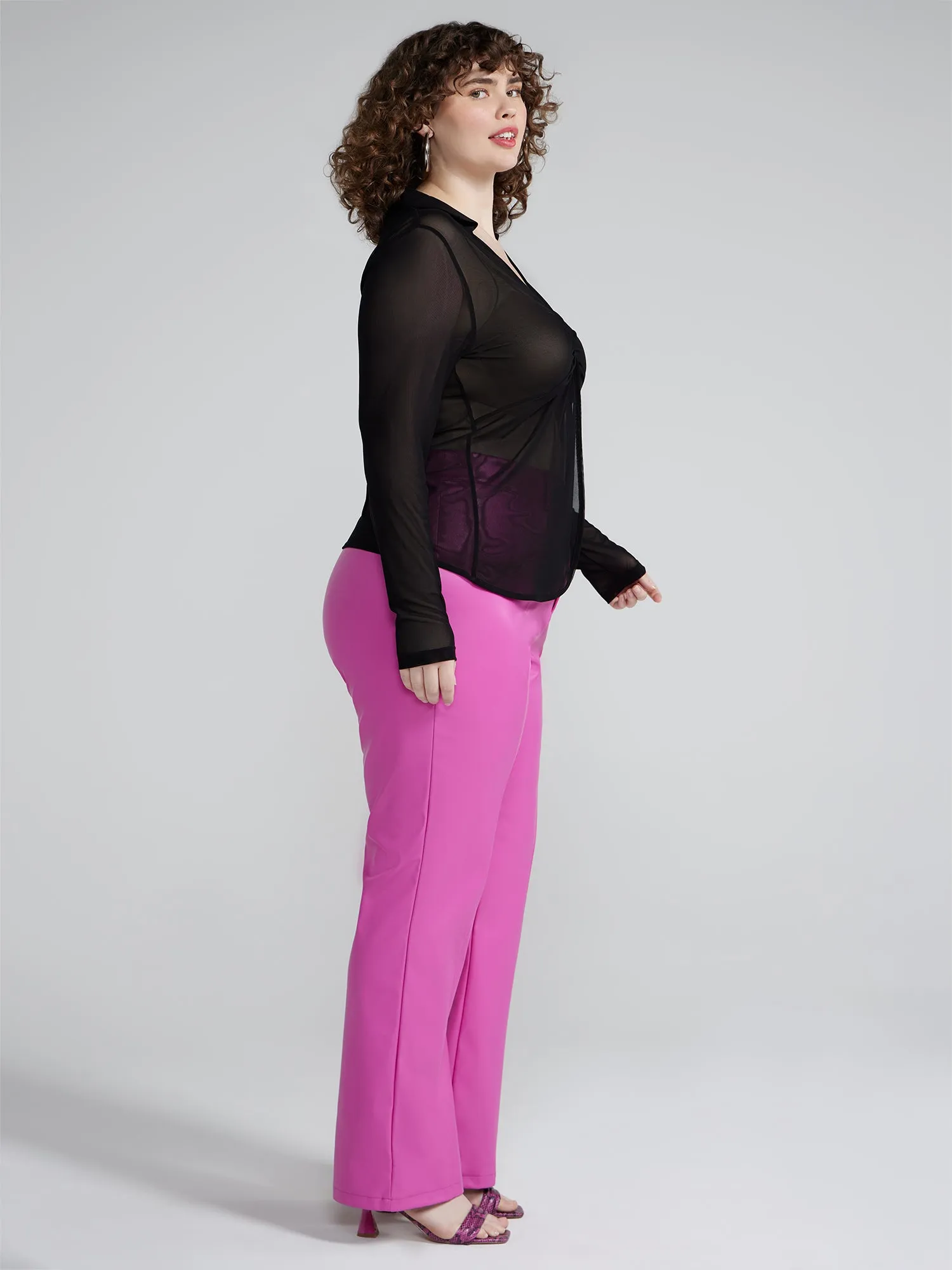 Twist Front Mesh Top