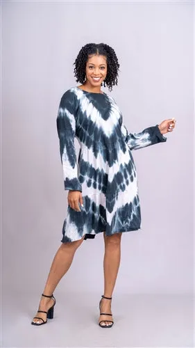Vasna 201982X54 Tie-Dye Tiered Knit PlusSize Dress